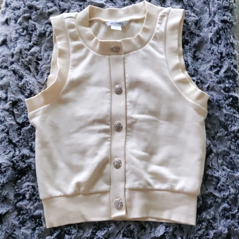 ✰ Monki | Rhinestone Button Top.